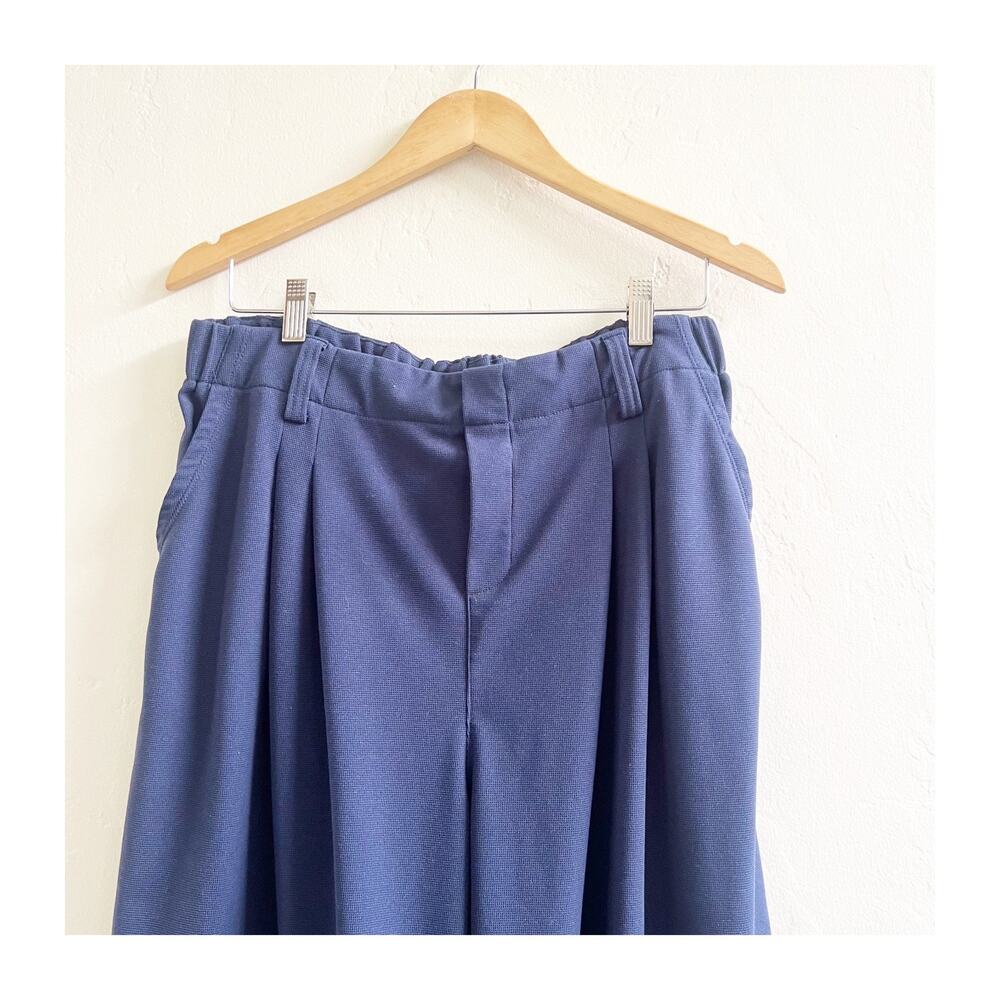Halara Wide Leg Pants Womens XL Petite Navy Blue Pleated Office Wear Minimalist - Picture 5 of 10